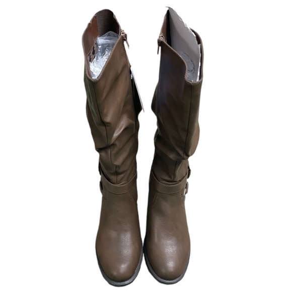 White Mountain- Brown Ruched Liona Boot - Size 8 Wide Calf - NIB! - Picture 12 of 13